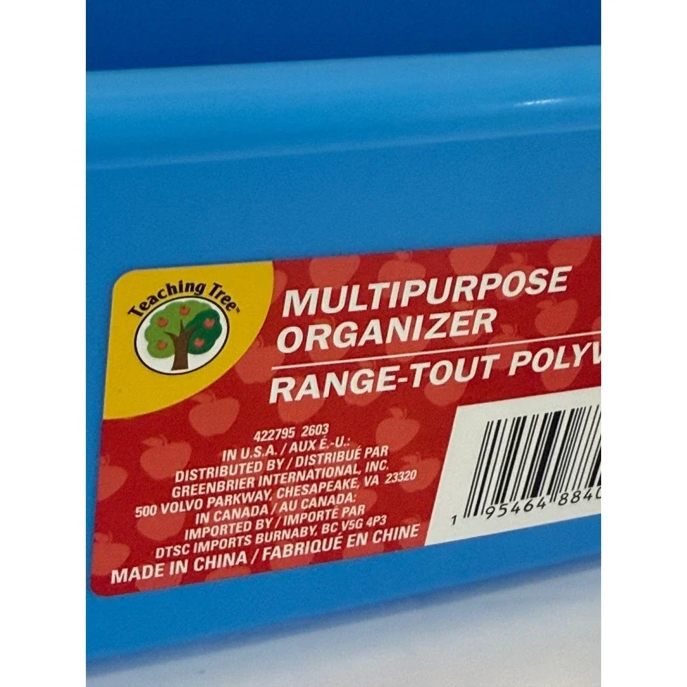 Teaching Tree Blue Plastic Multipurpose Organizer Caddy 4 Compartment